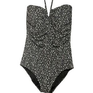 Gottex Halter One Piece Swimsuit Tummy Control Black White Size 14